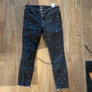 Abercrombie and Fitch Embroidered Star Black Jeans Sz 27/4